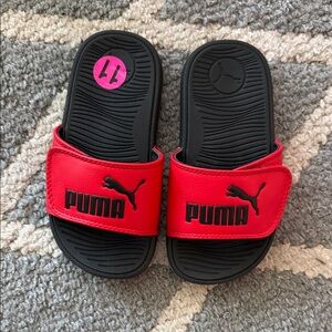 Puma Kids Red and Black Sandals